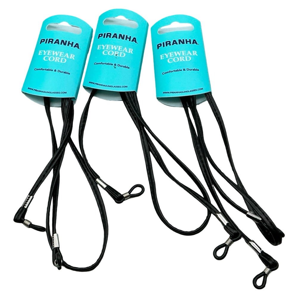 Piranha Eyewear Cord Black Sunglasses Neck Strap Lanyard Lot of 3 99796